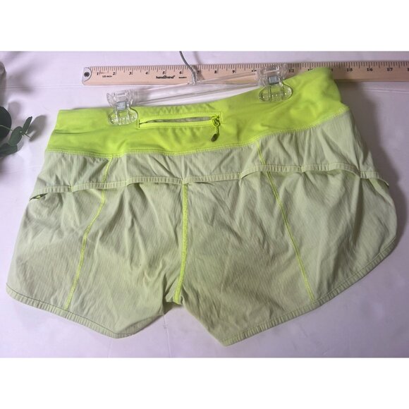 Women’s Lululemon Speed Up Shorts Size 6 Neon Yellow Running Gym Workout.   J - Picture 5 of 8